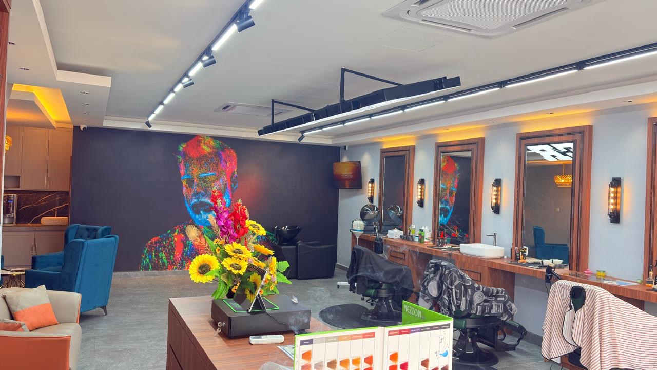 Ravi Barber stations and colourful feature wall
